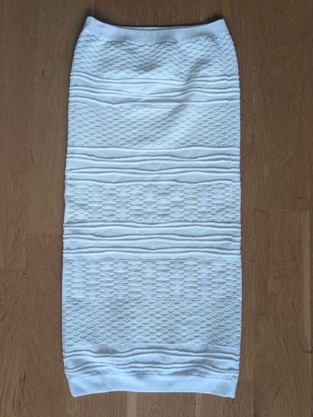 Marciano Off White/Cream Textured Knit Bodycon Midi Skirt XS/S